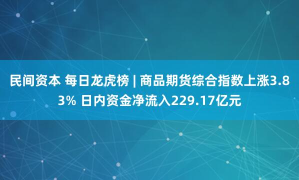 民间资本 每日龙虎榜 | 商品期货综合指数上涨3.83% 日内资金净流入229.17亿元